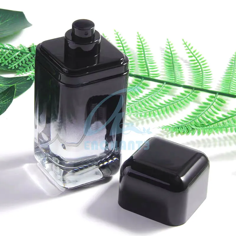 Factory Premium 100ml Square Glass Perfume Bottle with Spray Pump Cap
