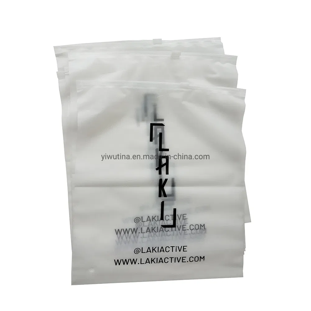 Factory Printing Glossy Black PE Plastic Zipper Bag for Socks/Clothing Packing Bags