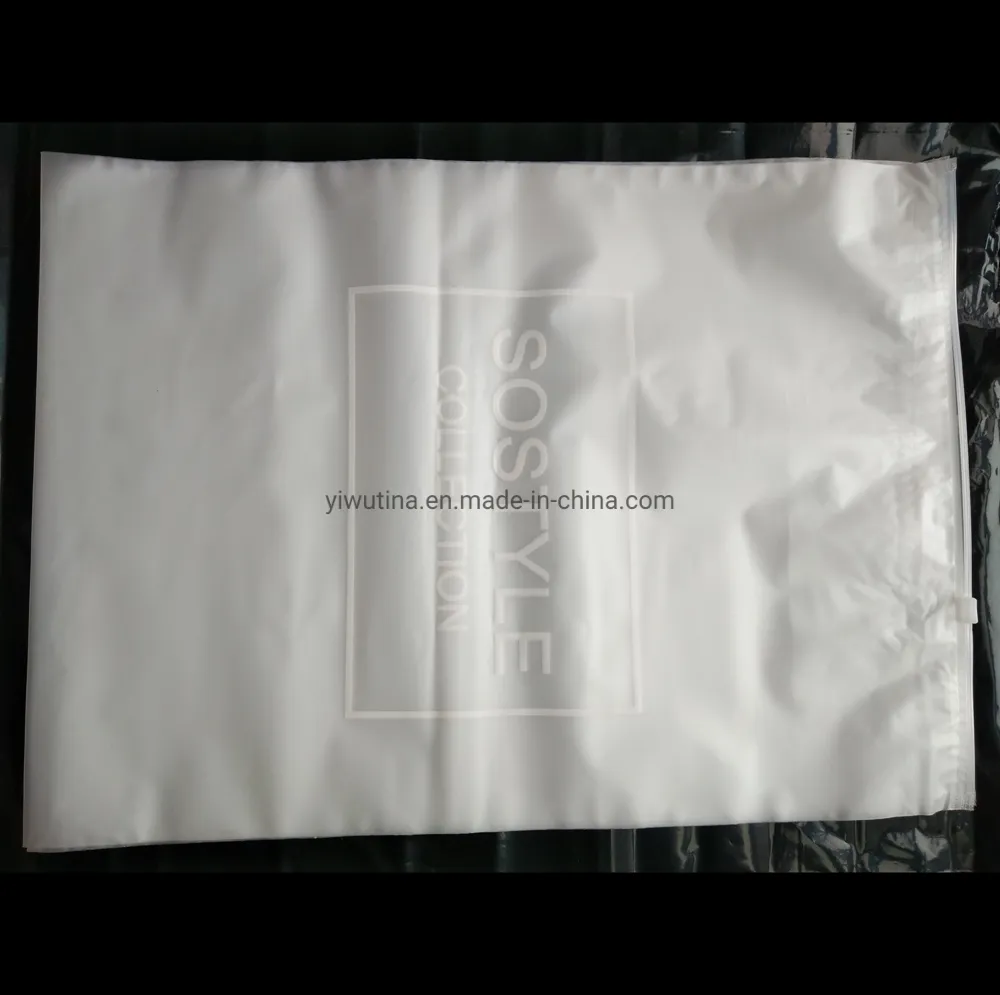 Factory Printing Glossy Black PE Plastic Zipper Bag for Socks/Clothing Packing Bags