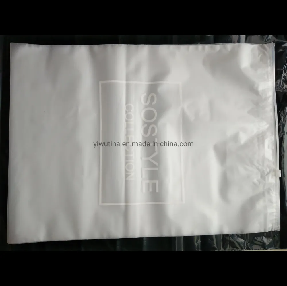 Factory Printing Glossy Black PE Plastic Zipper Bag for Socks/Clothing Packing Bags