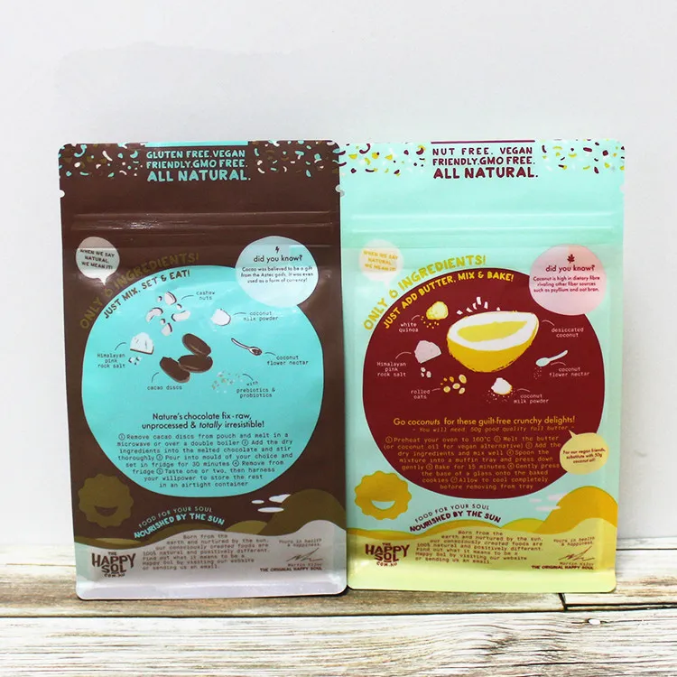 Flat Bottom Bag Coffee One-Way Valve Packing Zip Lock with Degassing Dry Bulk Digital Printed