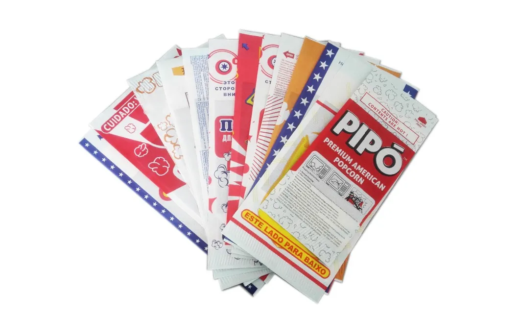 Folding Greaseproof Paper Security Seal Gourmet Microwave Popcorn Brown Bag