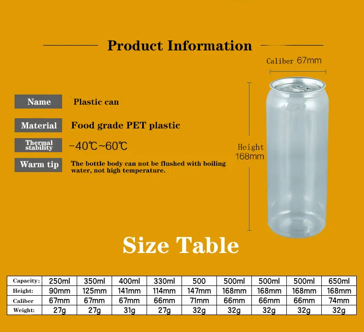 Food Safety Grade Plastic Juice Bottle 250ml 330ml