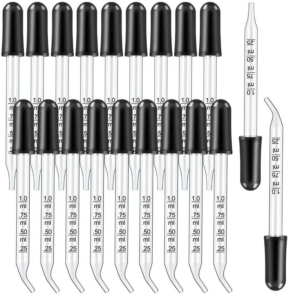 Glass Dropper Pipette with Straight Tips or Curved Tips