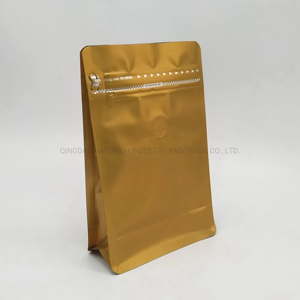 Golden PLA Corn Starch Coffee Bag 454G 1lb PLA Coffee Bag with Valve