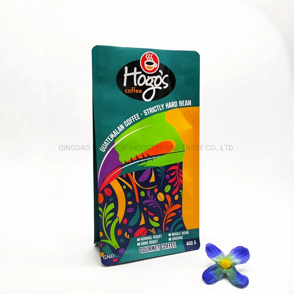 Golden PLA Corn Starch Coffee Bag 454G 1lb PLA Coffee Bag with Valve