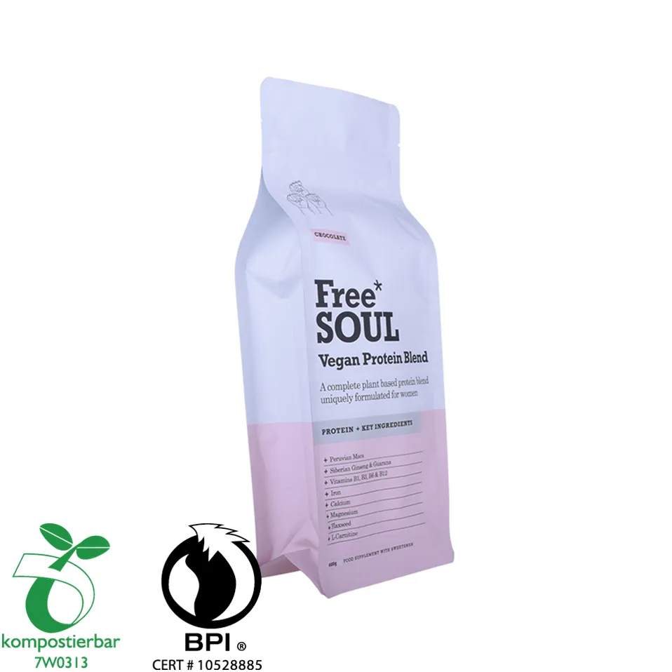 Good Seal Ability Block Bottom PLA Plastic Price Supplier in China