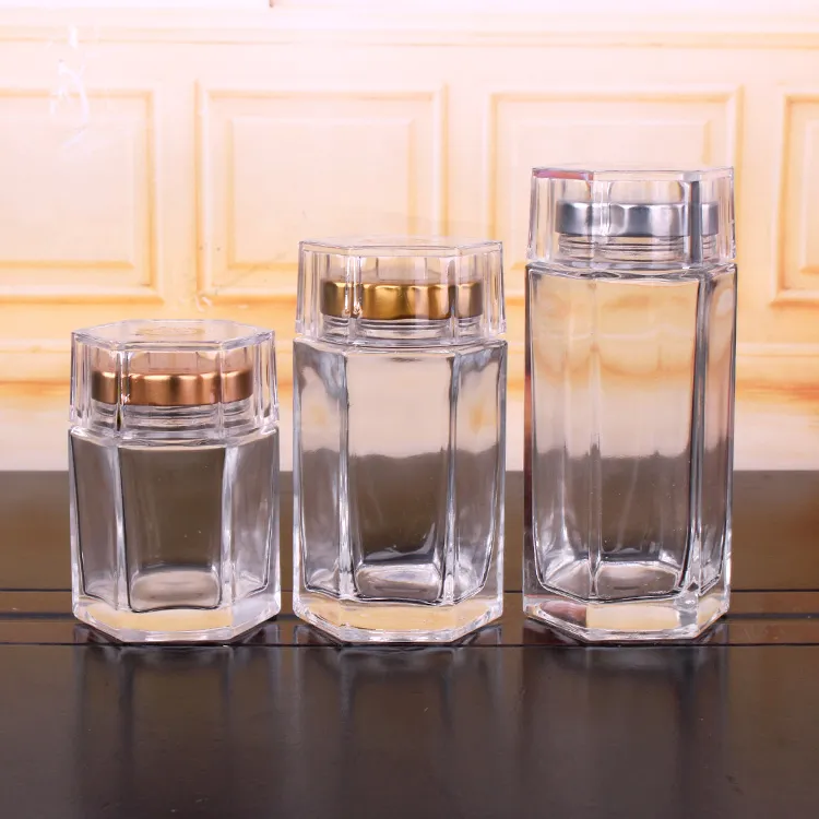 Hexagon 220ml 310ml 490ml Glass Jar for Honey Bird′s Nest
