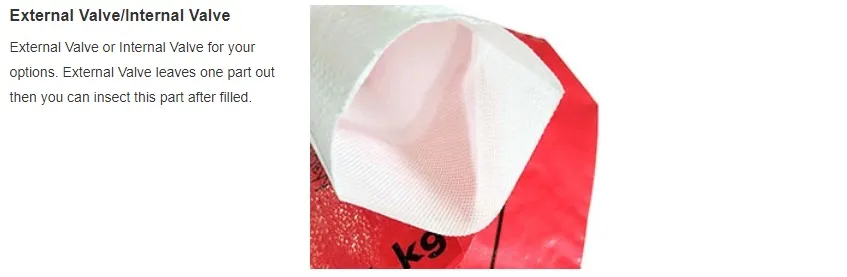 High Quality Laminated Block Bottom PP Valve Bag for Cement Concrete 20kg 50kg