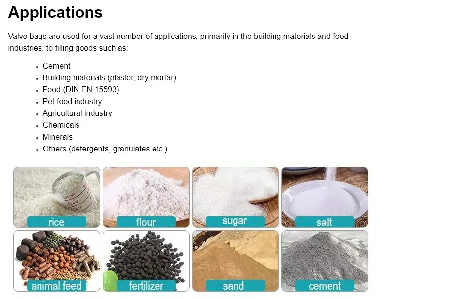 High Quality Laminated Block Bottom PP Valve Bag for Cement Concrete 20kg 50kg