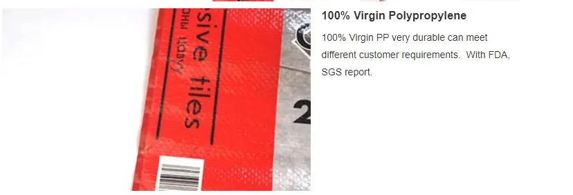 High Quality Laminated Block Bottom PP Valve Bag for Cement Concrete 20kg 50kg