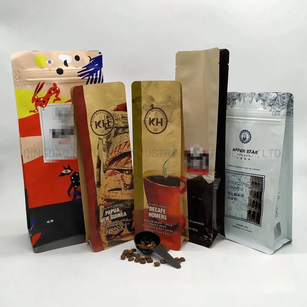 High Style 16oz/1lb Plastic Coffee Bag with Valve and Zipper