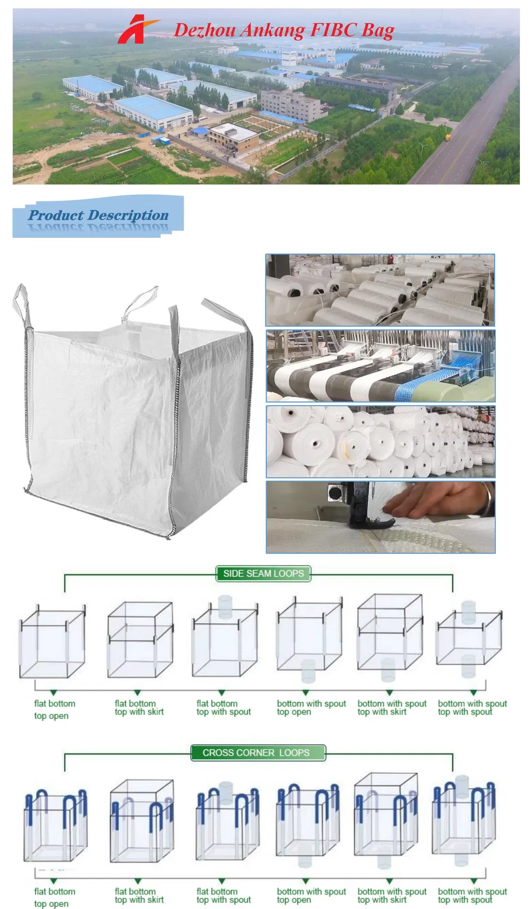 High Tensile Strength PP Jumbo Bulk Ton Bag for Industry