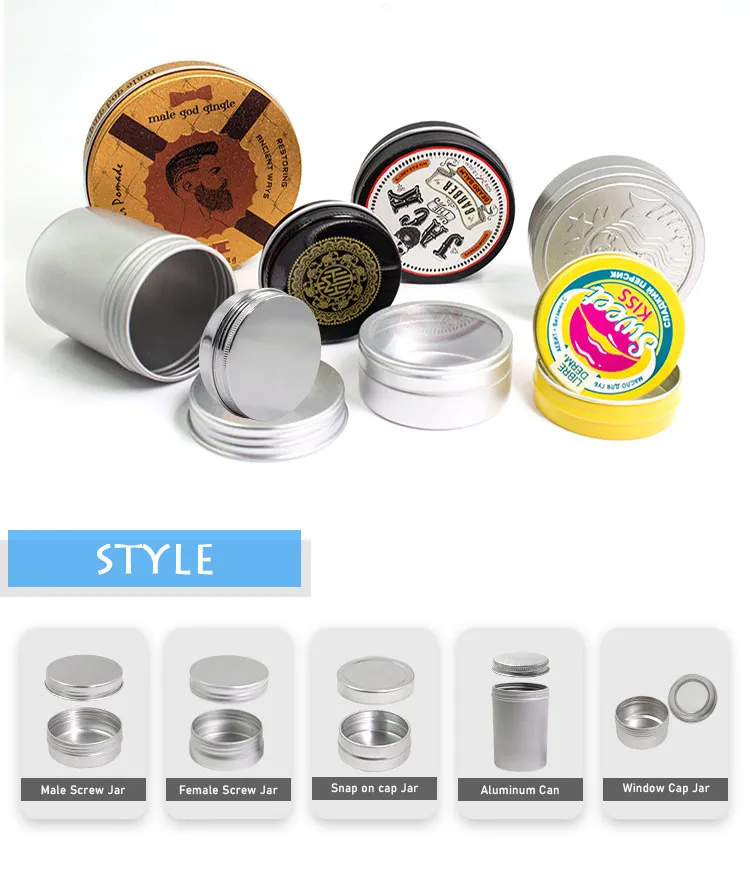 in Stock 5g 10g 20g 25g 30g 40g 50g 60g 80g 100g 200g 250g 350g 500g 750g 1000g Jar Aluminum Jar for Cosmetic
