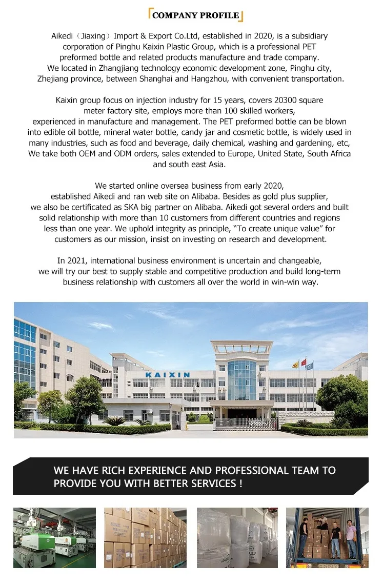 Kaixin New Products Crystal Perfume Plastic Water Bottle