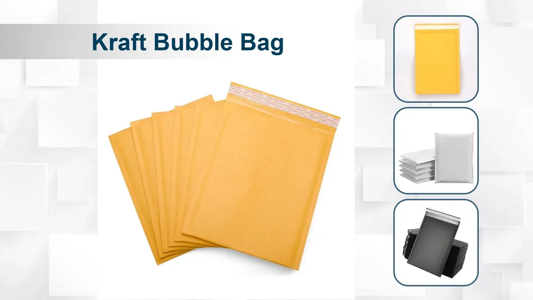 Kraft Bubble Mailing Envelopes Biodegradable Shock Resistance Printed Padded Mailers PE Bubble Bags for Packing Cosmetics