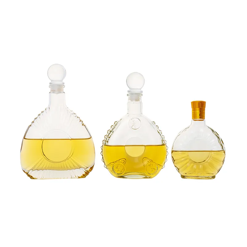 Liquor Glass Bottle Wine Packaging High Quality Fancy Shaped Glass Bottle for Whisky Vodka Spirit 500ml