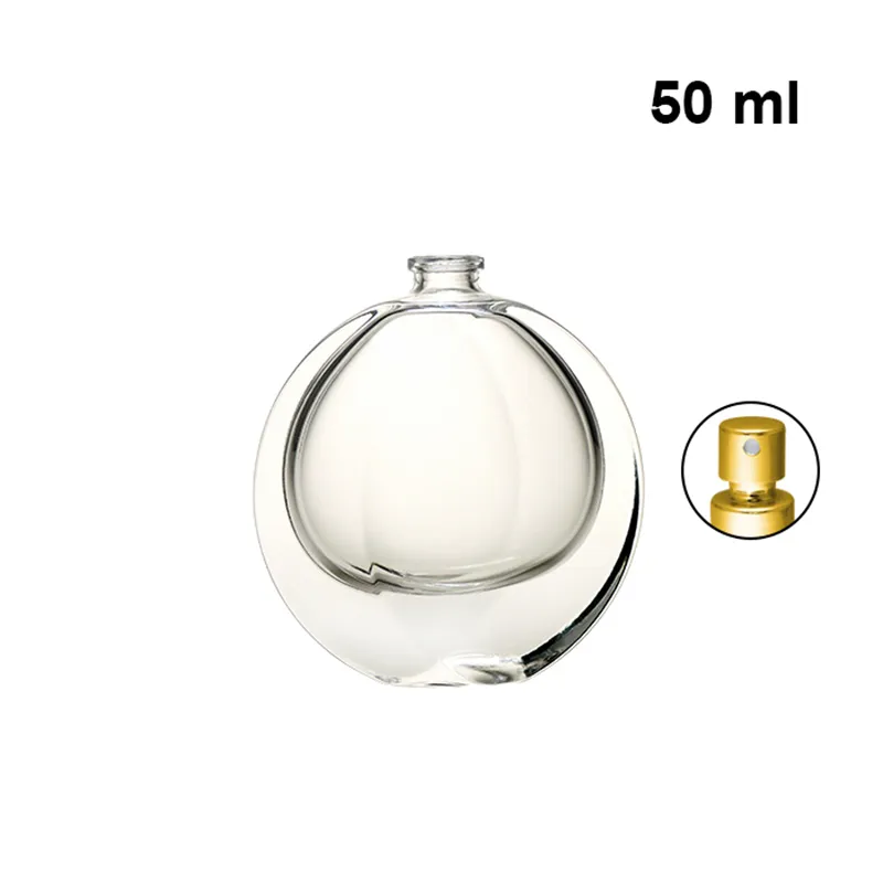 Luxury Gift Set Fea15 Gold Aluminum Pump 50ml Oval Shape Perfume Bottle