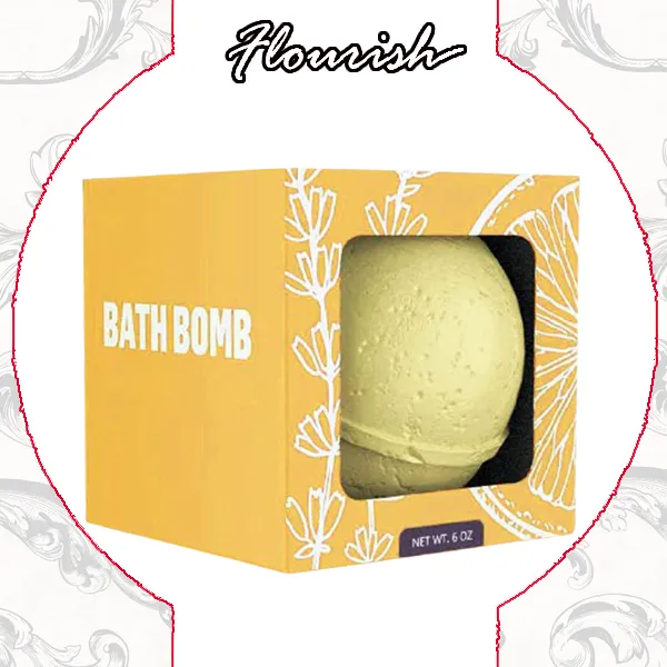 Matt Laminated 350g White Card Bath Bomb Packaging Box with PVC Window
