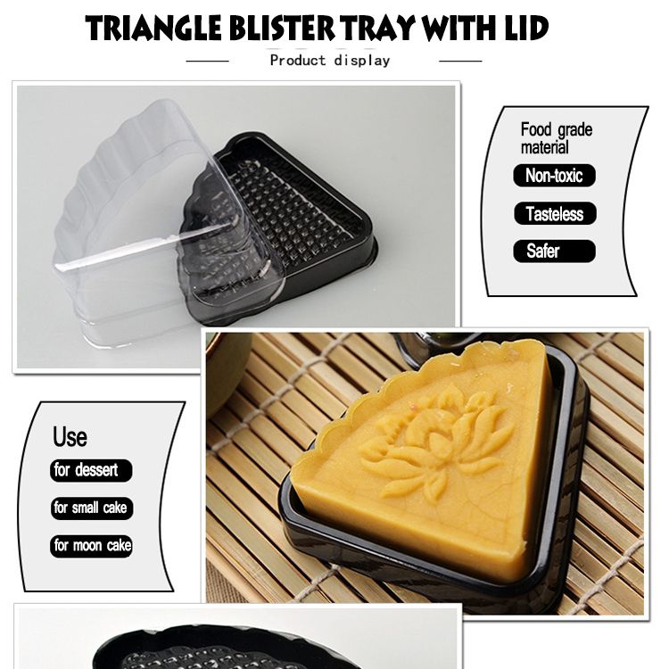 Mini Cupcake Packaging Pet Triangle Cake Disposable Plastic Food Container Box
