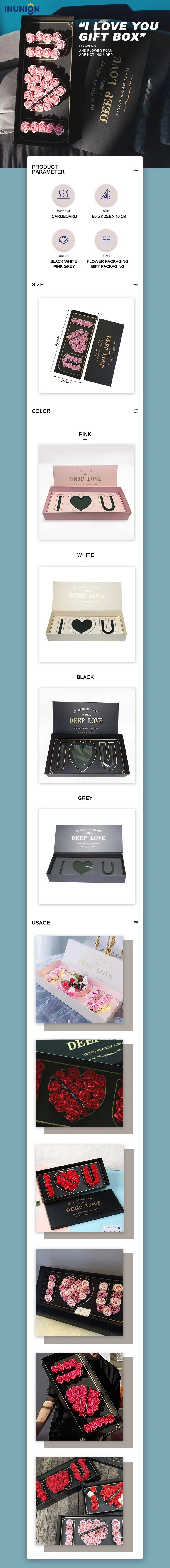 Mom I Love You Flower Boxes for Flowers Gift Valentines Day Rose Packaging Arrangements Luxury with Drawer Flower Bo