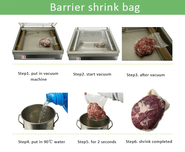 Ny/PE PA/EVOH/PE Clear Print Mutton Beef Pork Shrink Bags for Meat
