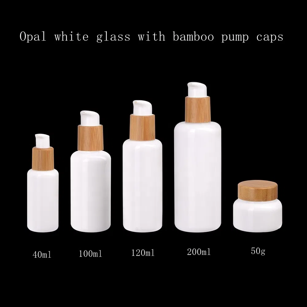 Opal White Glass Bottles Empty Cosmetic Serum Pump Botlles 120ml Opaque White 15ml 30ml 50ml 100ml Glass Dropper Bottles