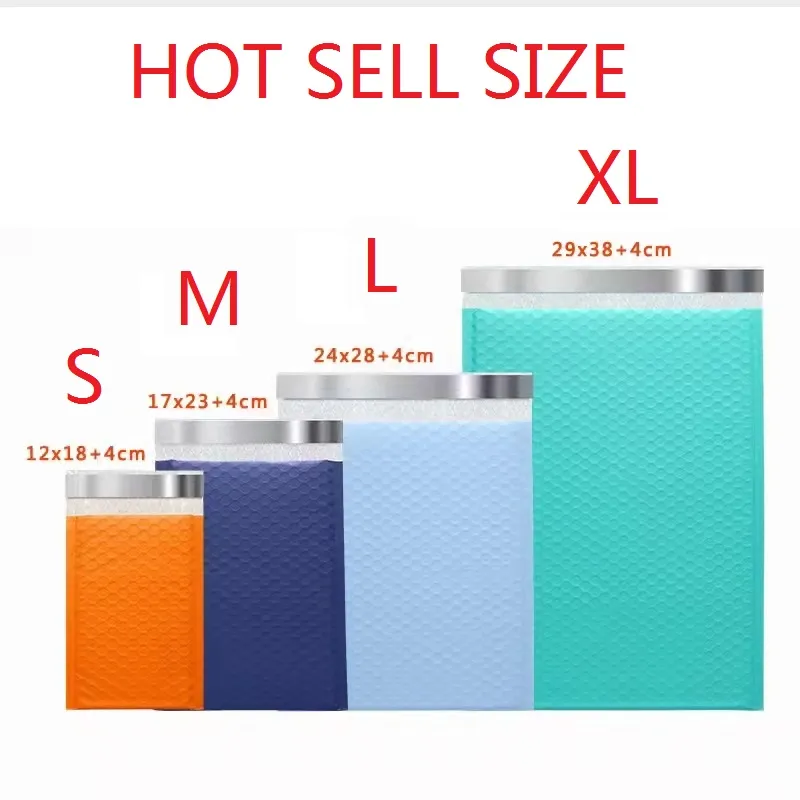 Packaging Colorful Mailers Plastic Courier Envelope Size Gold Mailing Bags Custom Logo Bubble Mailer