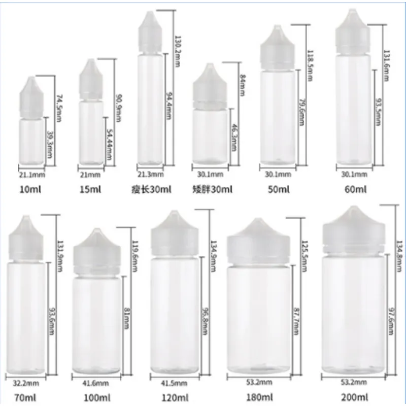 Pet Empty Squeezable Dropper Bottles Eye Liquid Dropper Smoke Oil Plastic Bottle