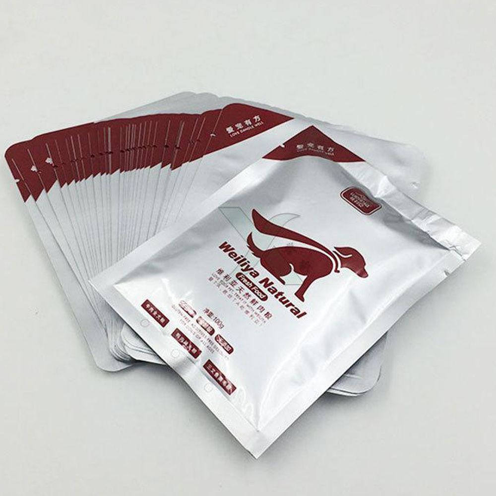 Qingdao Factory Composite Film PP PE HDPE Pet VMPET Three Side Sealing Aluminum Foil Pet Food Pouch