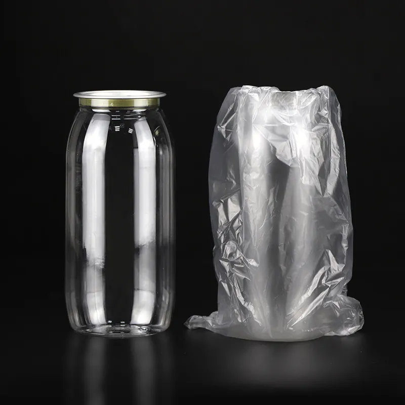 Round Empty Pet Can for Beverage, Juice Cup 350ml with Shrink Film