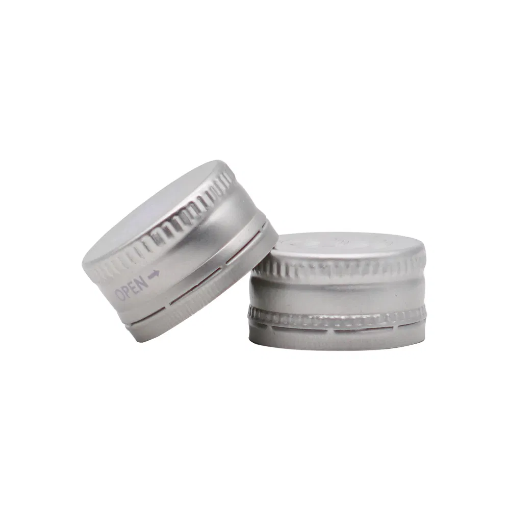 Silver 28/410 Press Disc Top Cap Make up Bottle Caps