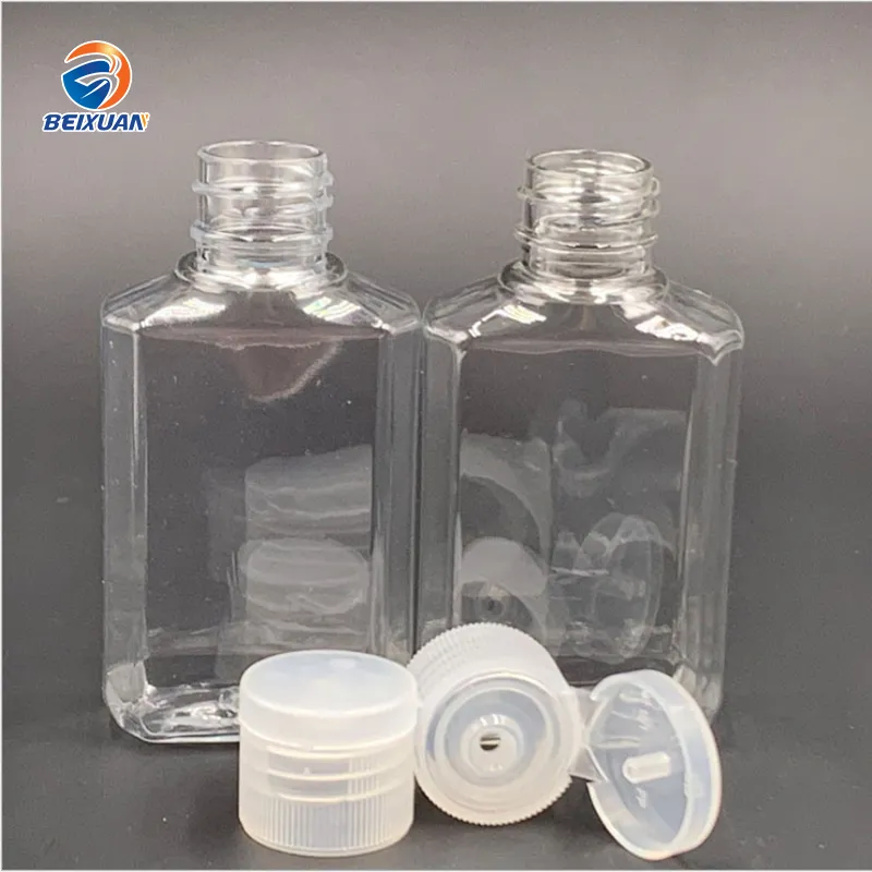 Small Size Antibacterial Hand Sanitizer 60ml Plastic Empty Hand Sanitizer Bottle with Flip Top Cap