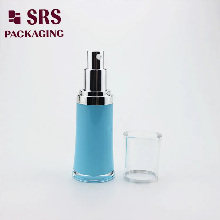SRS Acrylic Luxury Blue Color 50ml Custom Cosmetic Bottle Packaging