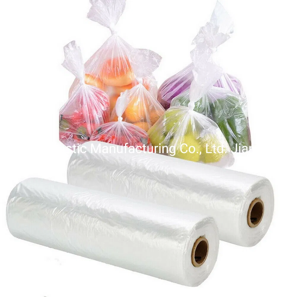 Supermarket Flat Plastic Bags on Roll