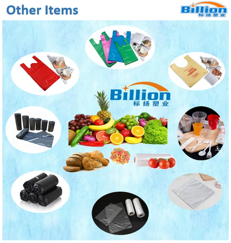 Supermarket Food Grade Flat Packing Plastic Bag