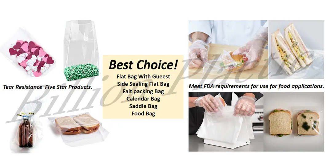 Supermarket Food Grade Flat Packing Plastic Bag