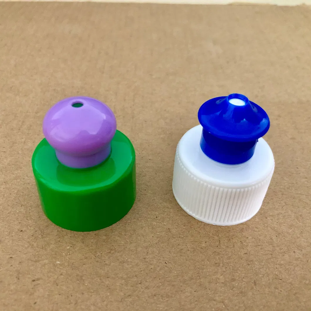 Various Types Smooth and Ribbed Screw Plastic Push Pull Top Cap for Cleaning Shampoo Bottle