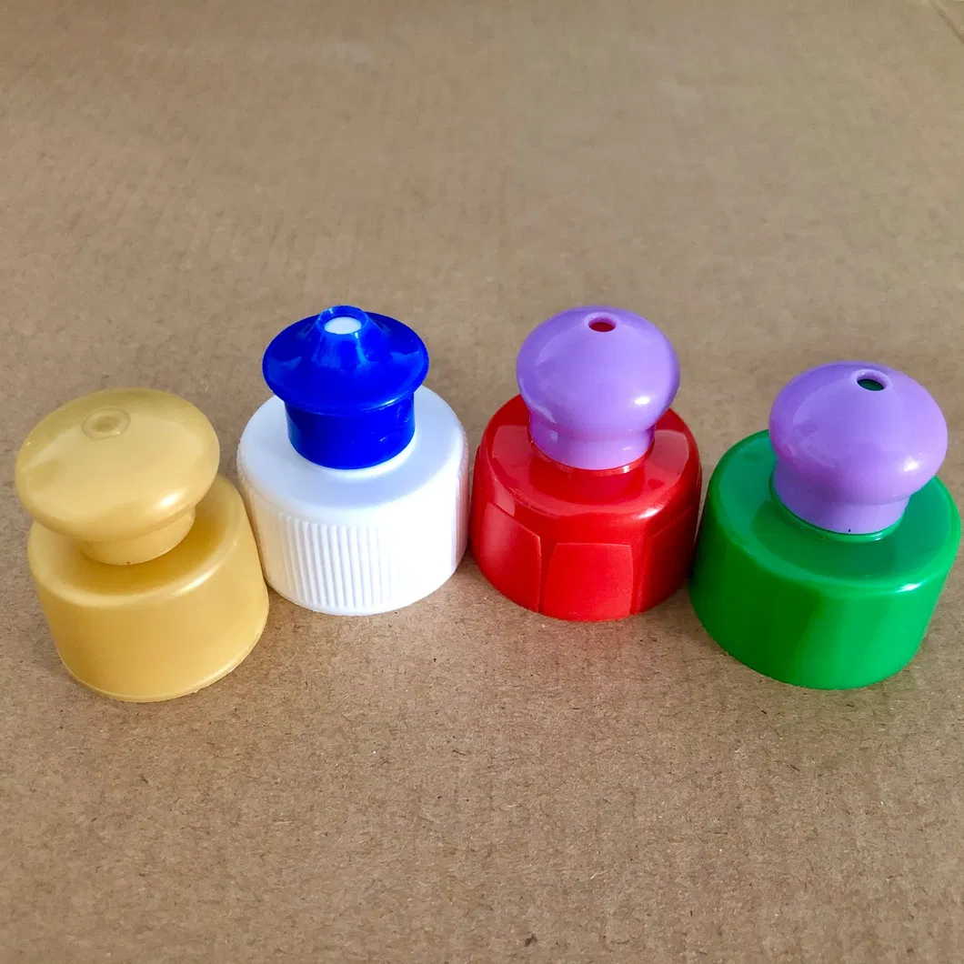 Various Types Smooth and Ribbed Screw Plastic Push Pull Top Cap for Cleaning Shampoo Bottle