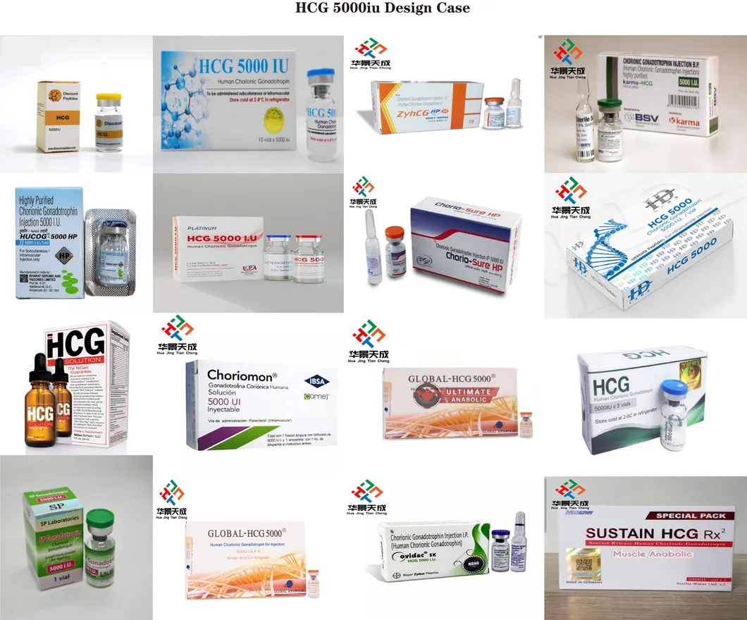 Whey Protein Packaging Paper Square Box HCG 5000iu Pharma Box Embossing and Debossing Finish & HCG 5000iu Factory Price