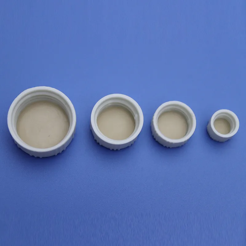 White Phenolic Cap 18-400 Screw Cap with PTFE-Faced Pulp Line Septa for Vials