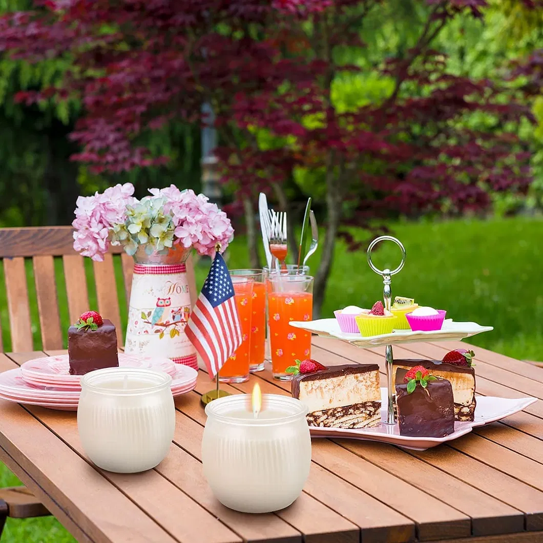 Wholesale 35 Hours 185ml 4 Oz 5oz Glass Clear Vertical Stripes Bottle Cup Round Watermelons Pumpkins Cup Jar for Candle Making