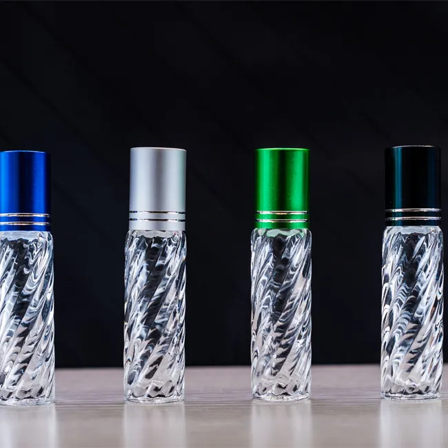 Wholesale 5ml 10ml Roll on Glass Bottles with Oblique Lines