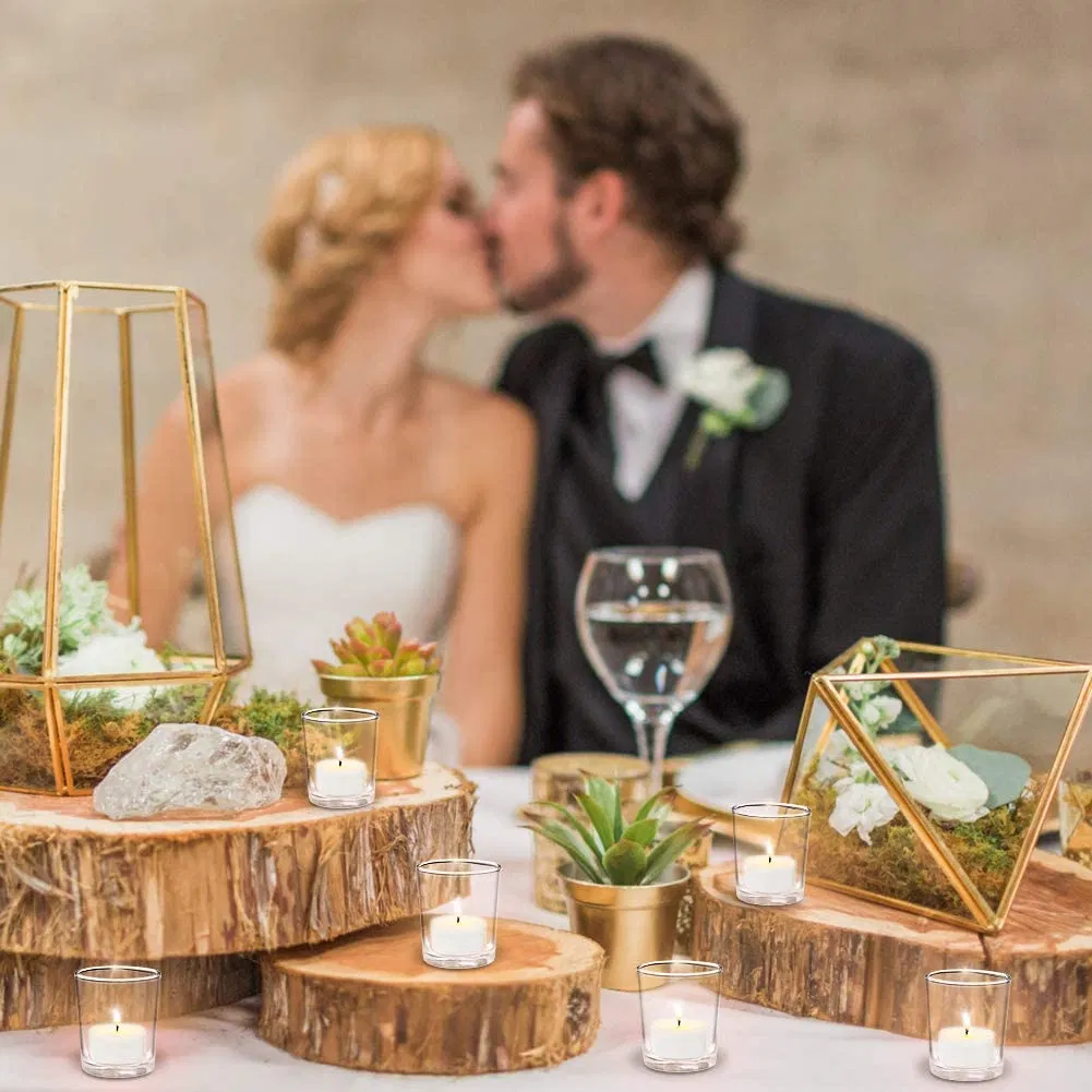 Wholesale 95ml 2.5oz 3oz Small Glass Transparent Tealights Candle Holder Jar Cup for Religion Wishing Wedding Decoration and Home Decoration