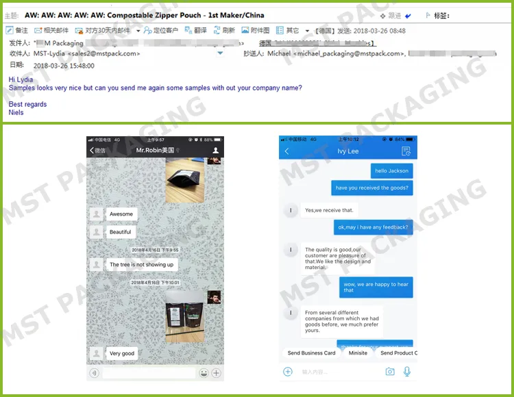 Wholesale Biodegradable Organic Empty Tea Bags Doypack Ziplock Paper Pouches