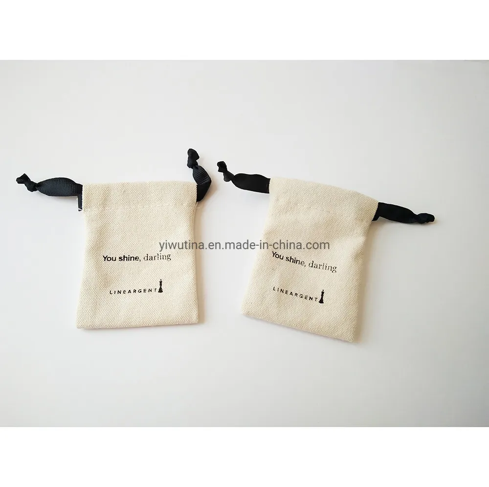Wholesale Custom Nature Customized Size Eco-Friendly Cotton Canvas Drawstring Pouch Bag