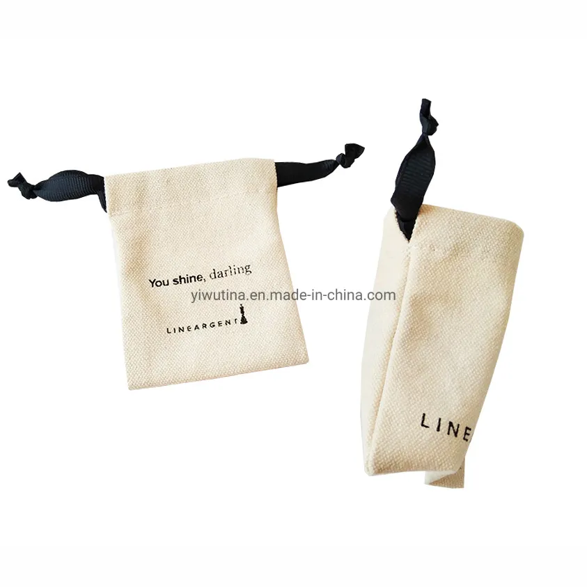 Wholesale Custom Nature Customized Size Eco-Friendly Cotton Canvas Drawstring Pouch Bag