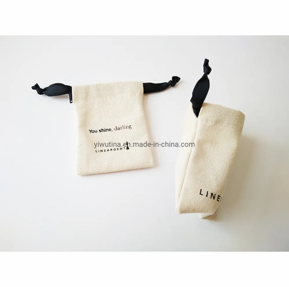 Wholesale Custom Nature Customized Size Eco-Friendly Cotton Canvas Drawstring Pouch Bag