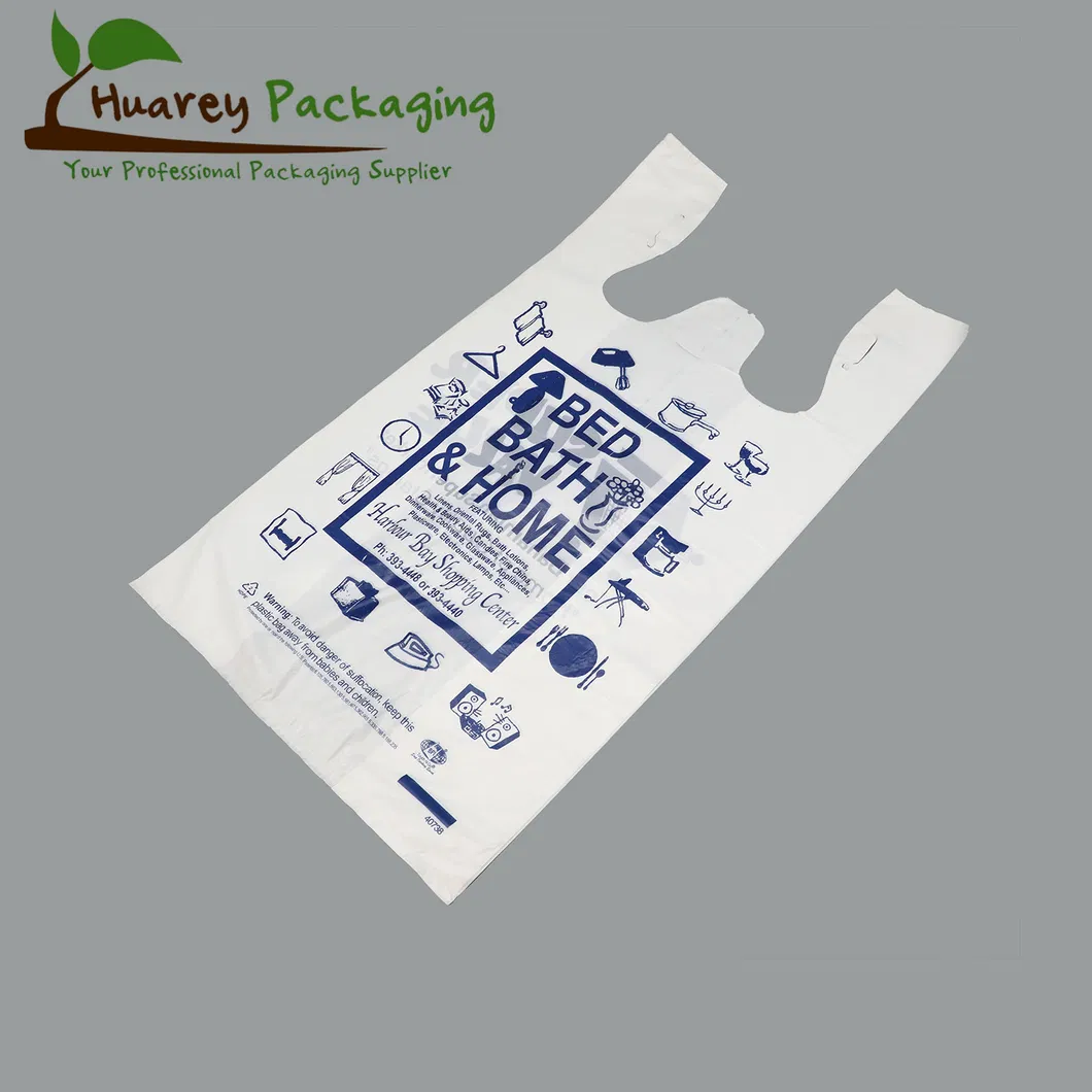 Wholesale Customized Carryout T-Shirt Plastic Bags for Industrial Commercial Kitchen Household