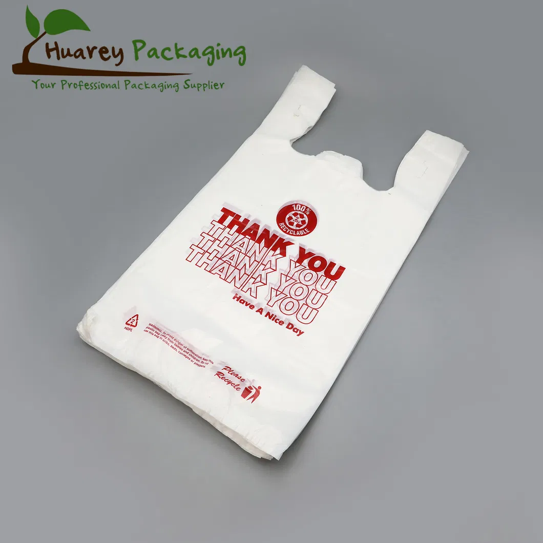 Wholesale Customized Carryout T-Shirt Plastic Bags for Industrial Commercial Kitchen Household